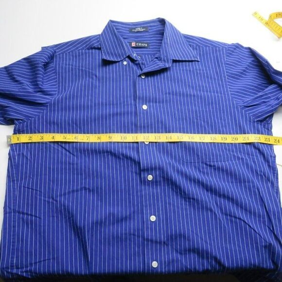 Chaps Button Up Shirt Men's Size16 34/35 Wrinkle Free Classic Fit Long Sleeve - Picture 6 of 8
